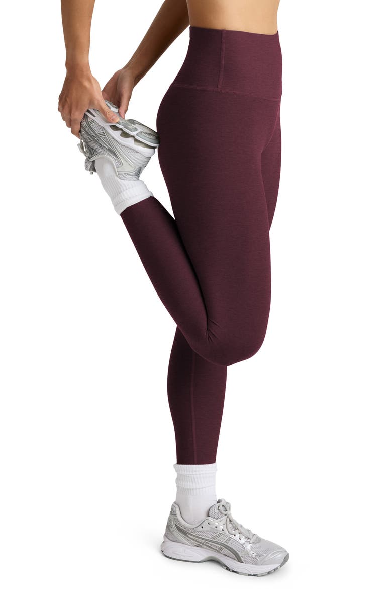 Caught in the Midi High Waist Leggings, Alternate, color, CABERNET HEATHER