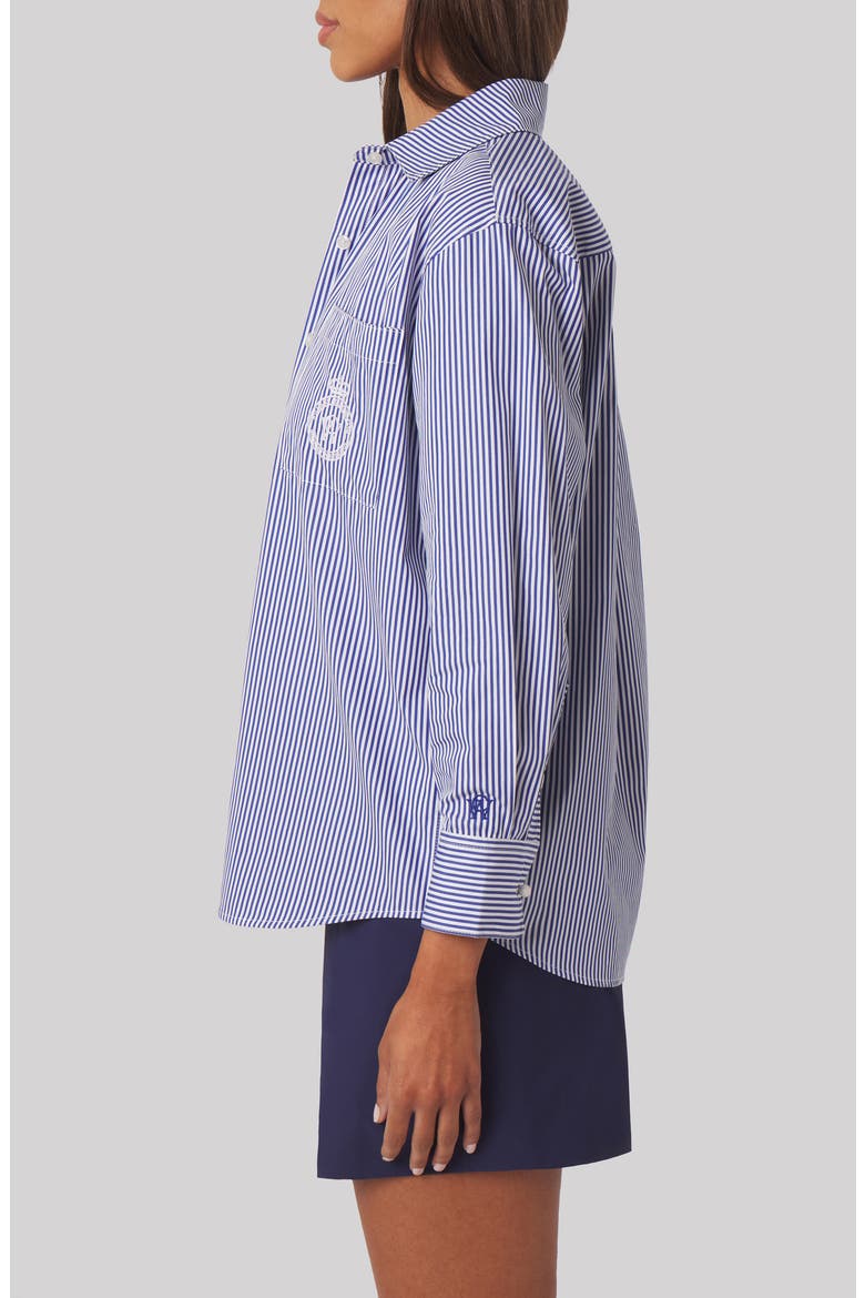 Savannah Button-Up Shirt, Alternate, color, NAVY BLUE STRIPE