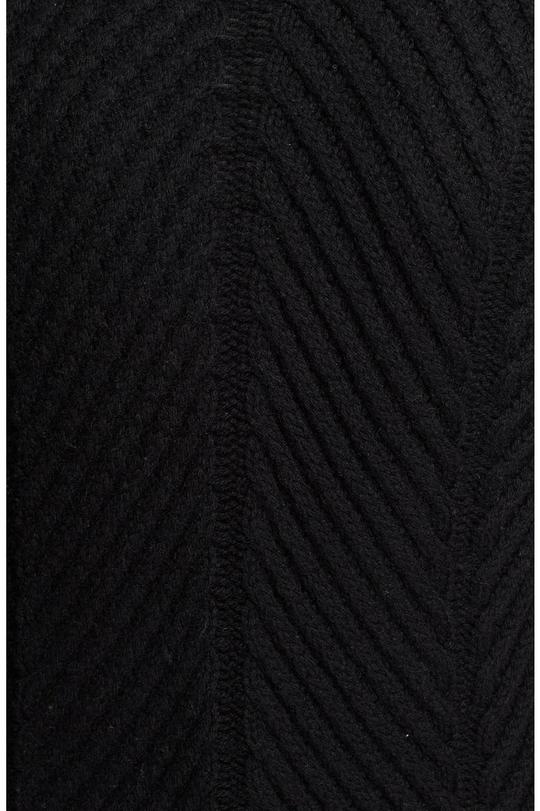 Chevron Knit Shawl Lapel Cardigan, Alternate, color, BLACK