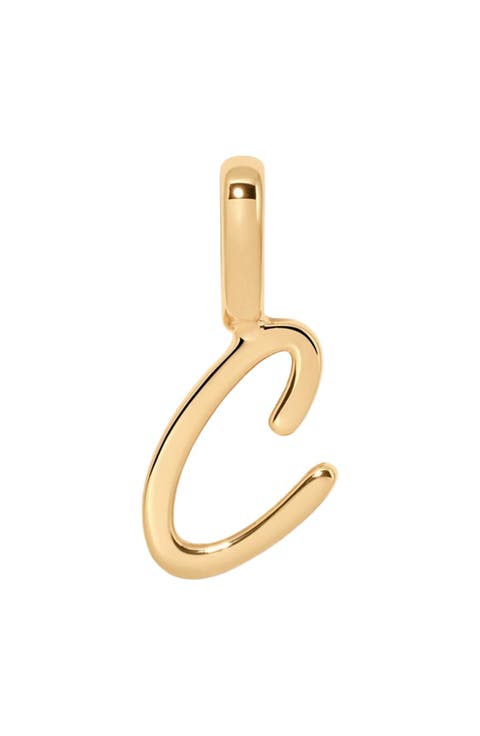 Script Initial Charm Gold Vermeil