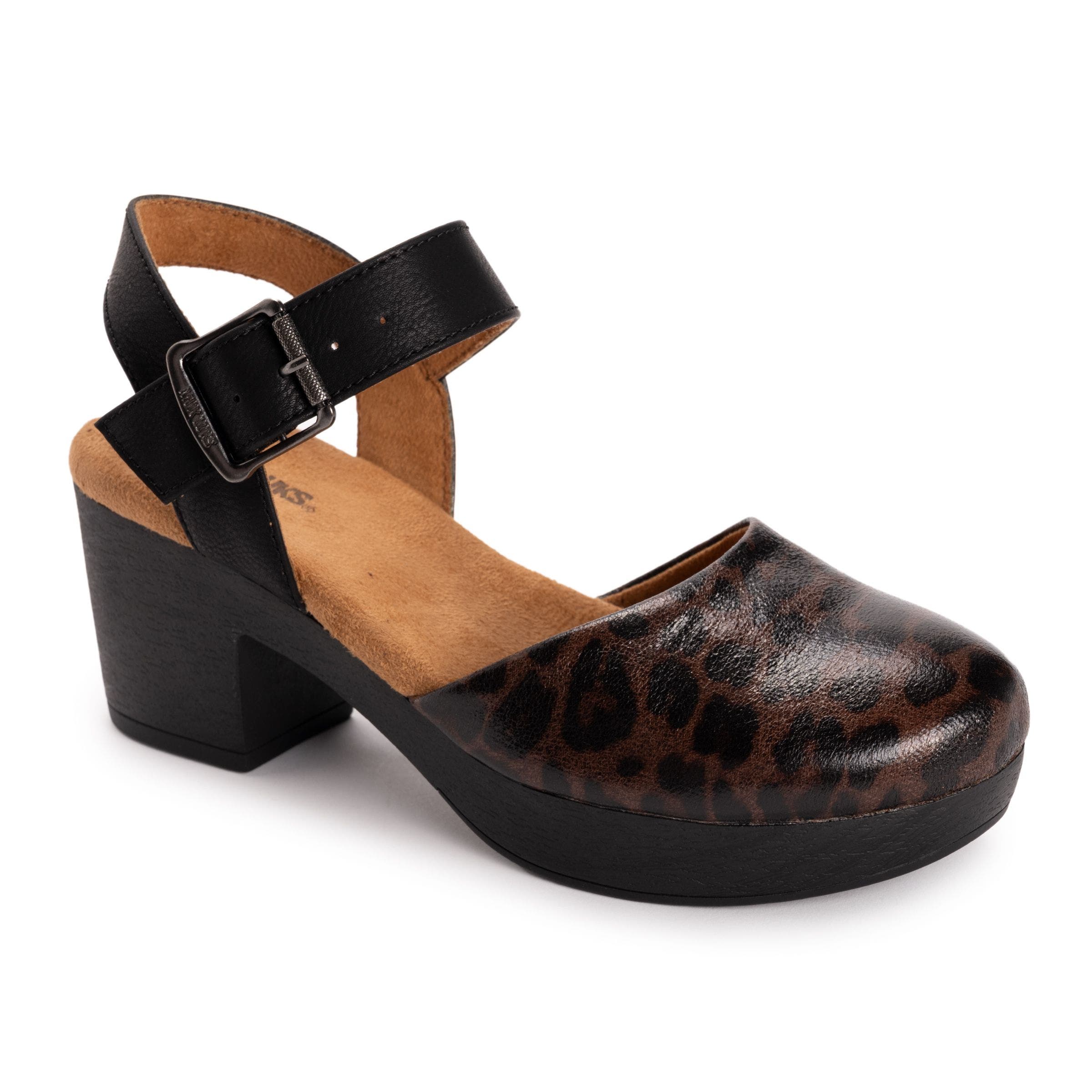 MUK LUKS Merritt Quarter Strap Clog, Main, color, Leopard/ Black