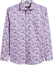 Johnston & Murphy Paisley Print Cotton Button-Up Shirt