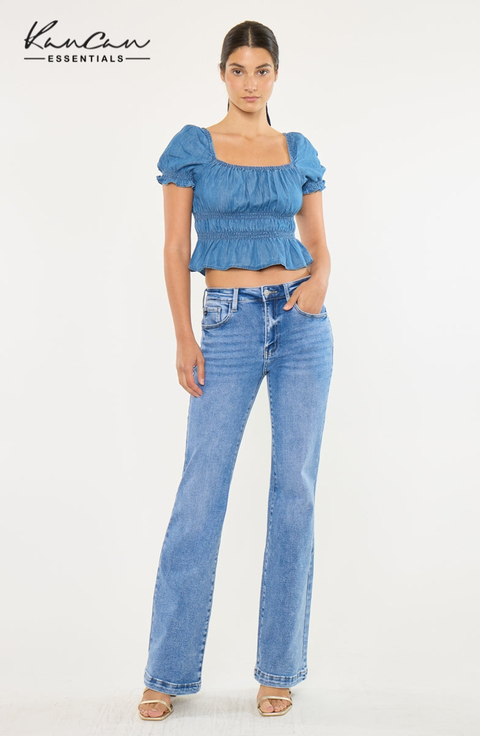 Avonlea Essentials High Rise Wide Leg Flare Jeans