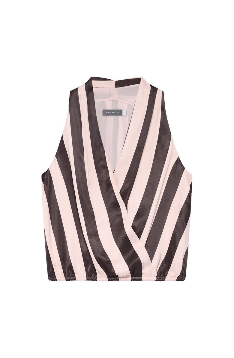 MINT VELVET Striped Wrap Top, Alternate, color, Brown