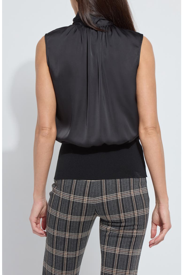 Indira Mixed Media Top, Alternate, color, BLACK