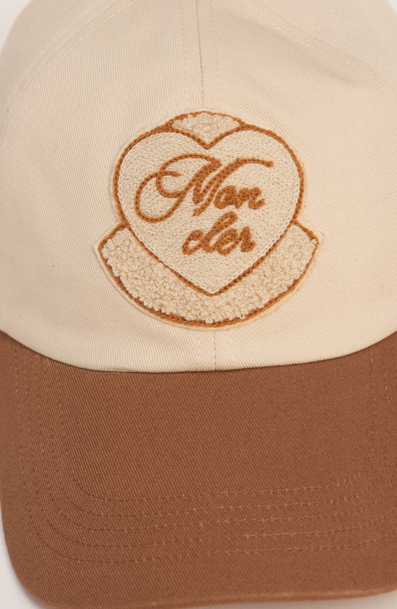 Moncler Two-Tone Logo Patch Adjustable Baseball Cap, Alternate, color, Beige