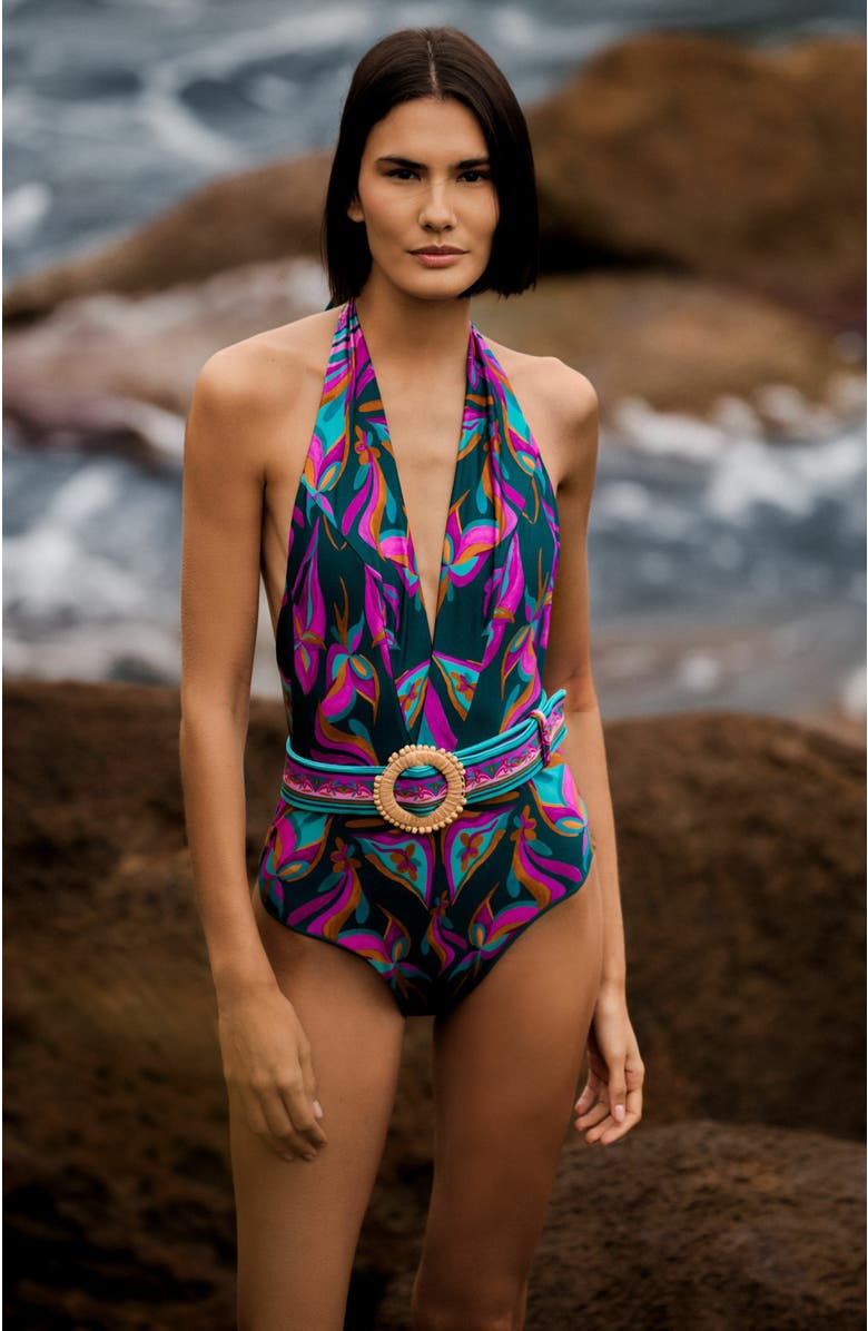 PatBO Aljezur Plunge One Piece, Alternate, color, 