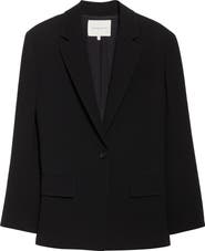 Lafayette 148 New York Structured Shoulder Fitted Responsible Finesse Crepe Blazer