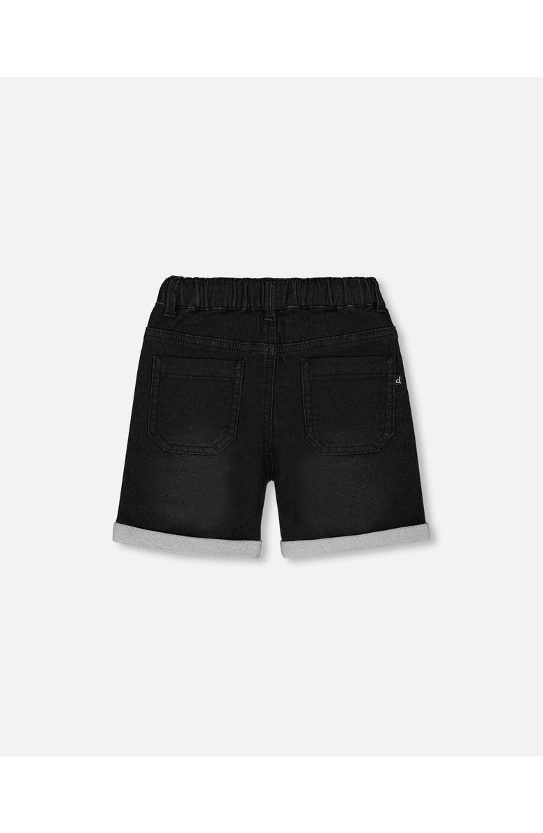 Deux par Deux Little Boy's French Terry Denim Short Black Jeans, Alternate, color,