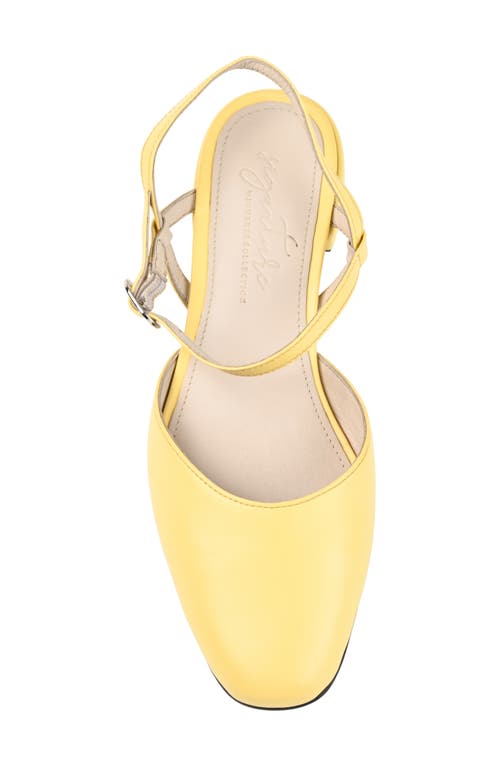 Shop Journee Collection Amannda Ankle Strap Low Pump In Yellow