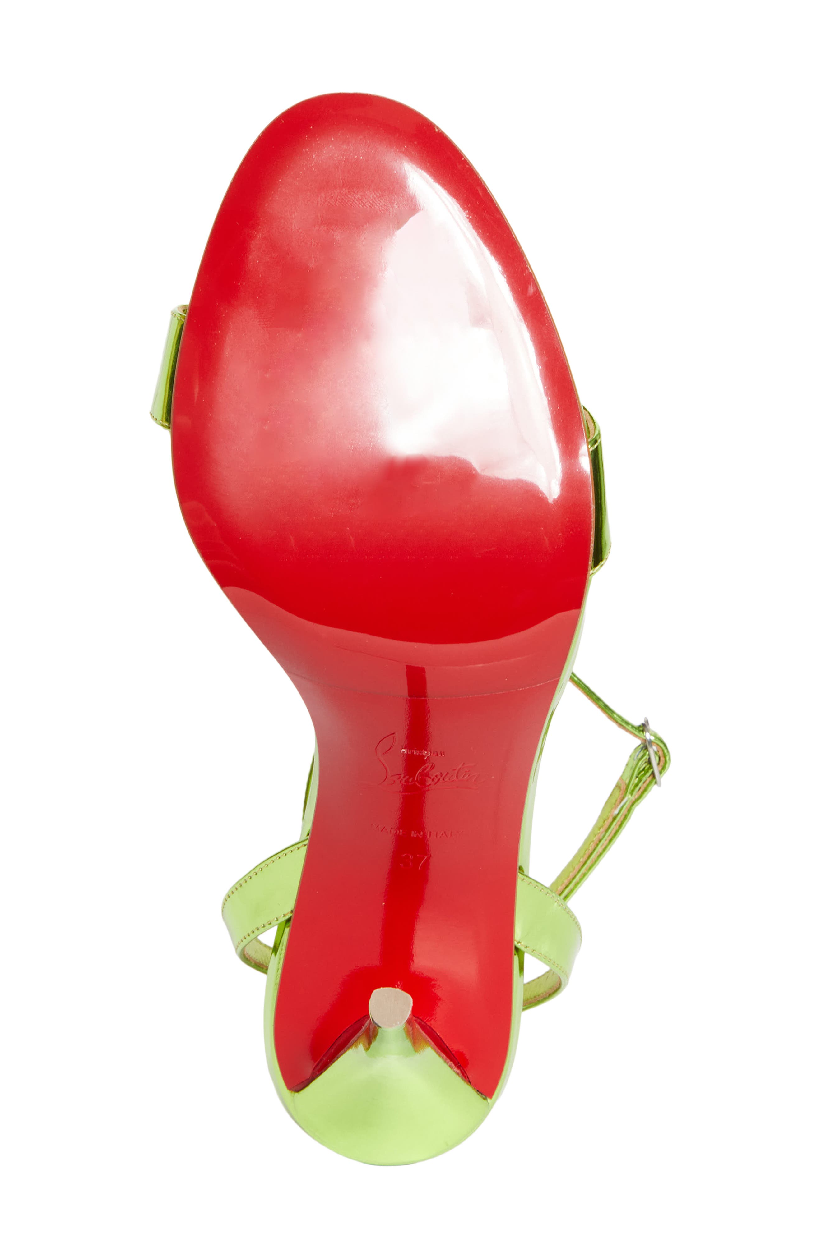 Christian Louboutin Miss Z Ankle Strap Sandal, Alternate, color, Kiwi/ Lin Kiwi