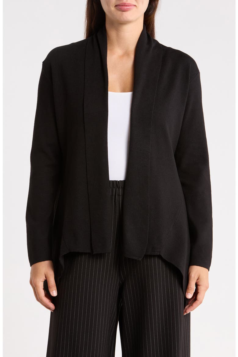Drape Open Front Cardigan, Main, color, BLACK