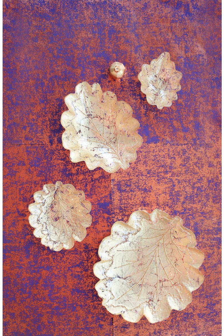 Small Moon Glass Leaf Bowl, Alternate, color, GOLD