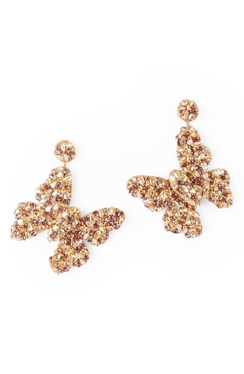Kathryn on Ice Butterfly Drop Earrings