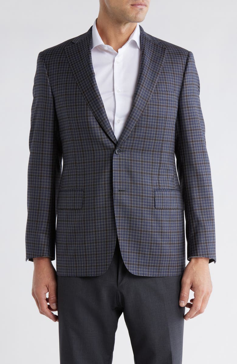 Samuelsohn Check Wool Sport Coat, Main, color, Mid Grey