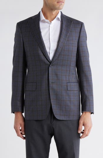 Samuelsohn Check Wool Sport Coat In Animal Print