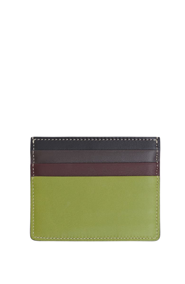 HYER GOODS Upcycled Italian Leather Certo Card Wallet, Alternate, color, Vert Anis Colorblock