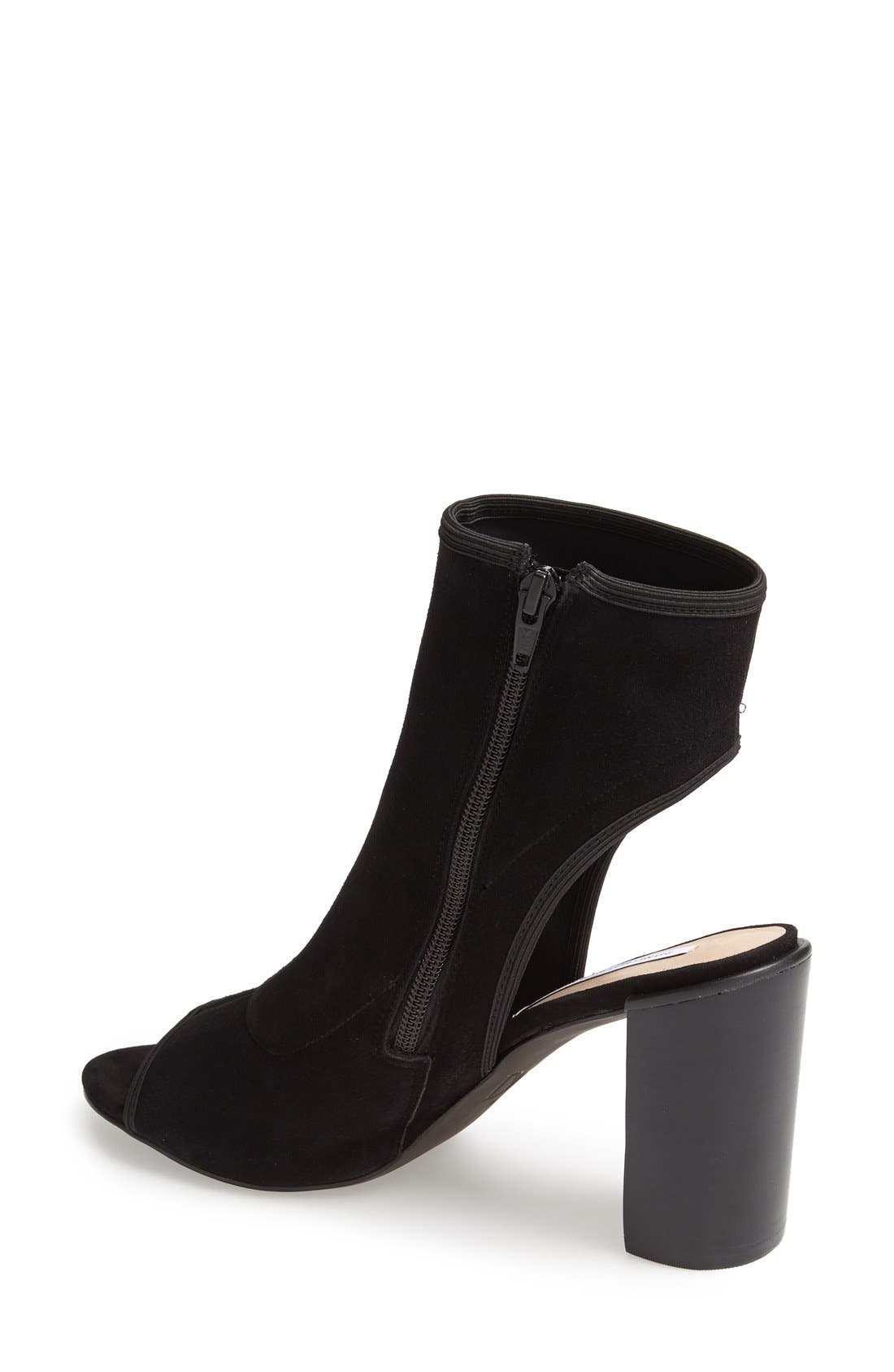 'Panina' Peep Toe Stretch Suede Bootie, Alternate, color, BLACK STRETCH SUEDE
