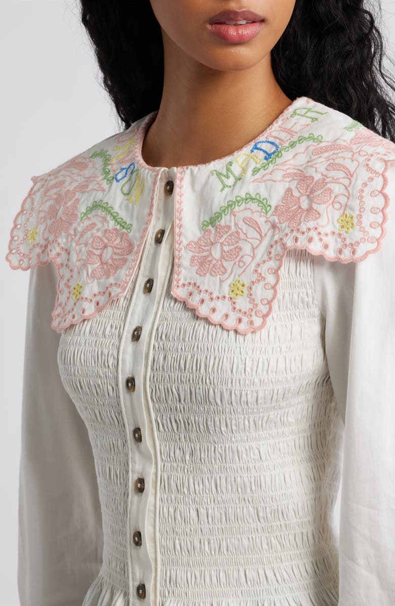 Damson Madder Valentina Collared Top, Alternate, color, White