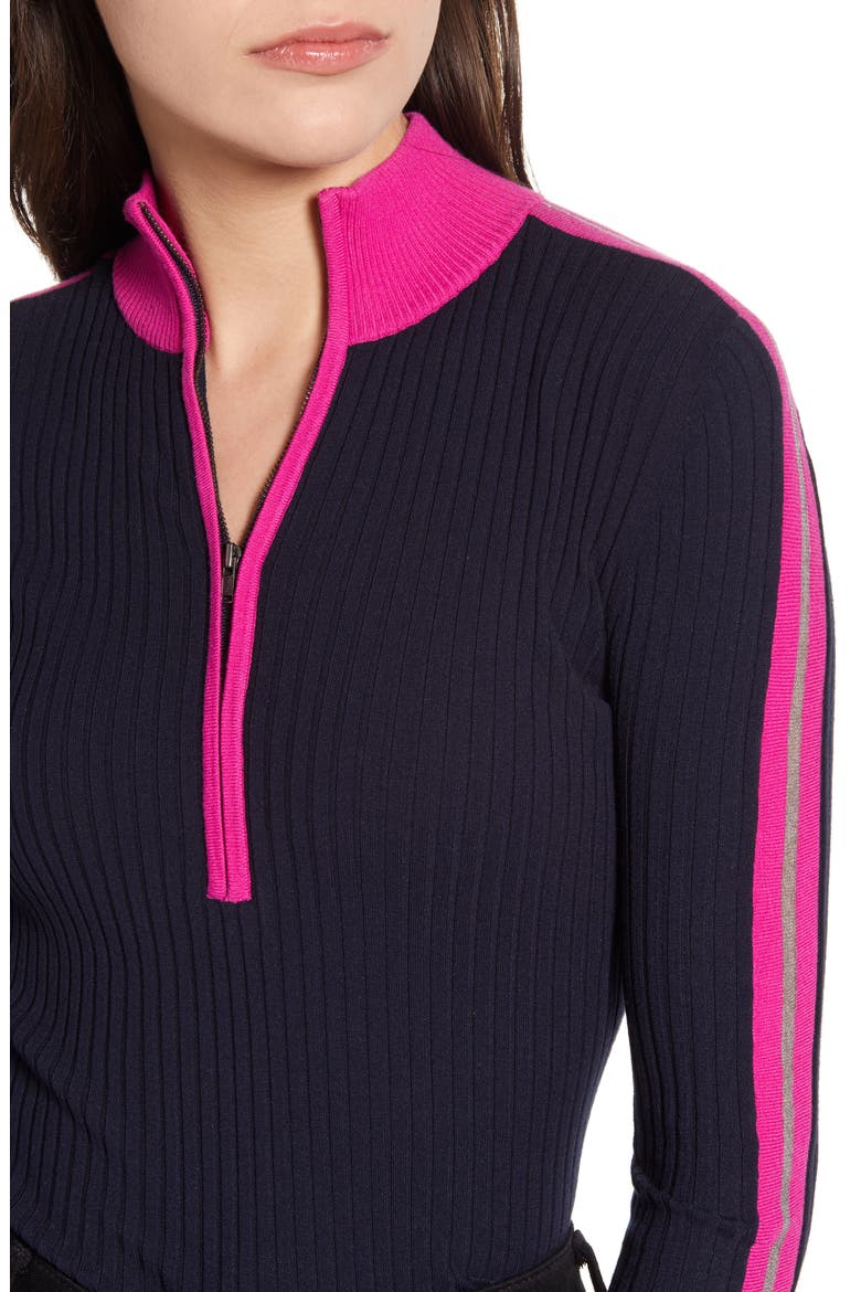 Reese Quarter Zip Sweater, Alternate, color, LIPSTICK/ TWILIGHT