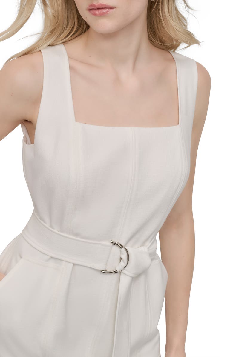 DKNY Sleeveless Square Neck Dress, Alternate, color, Ivory