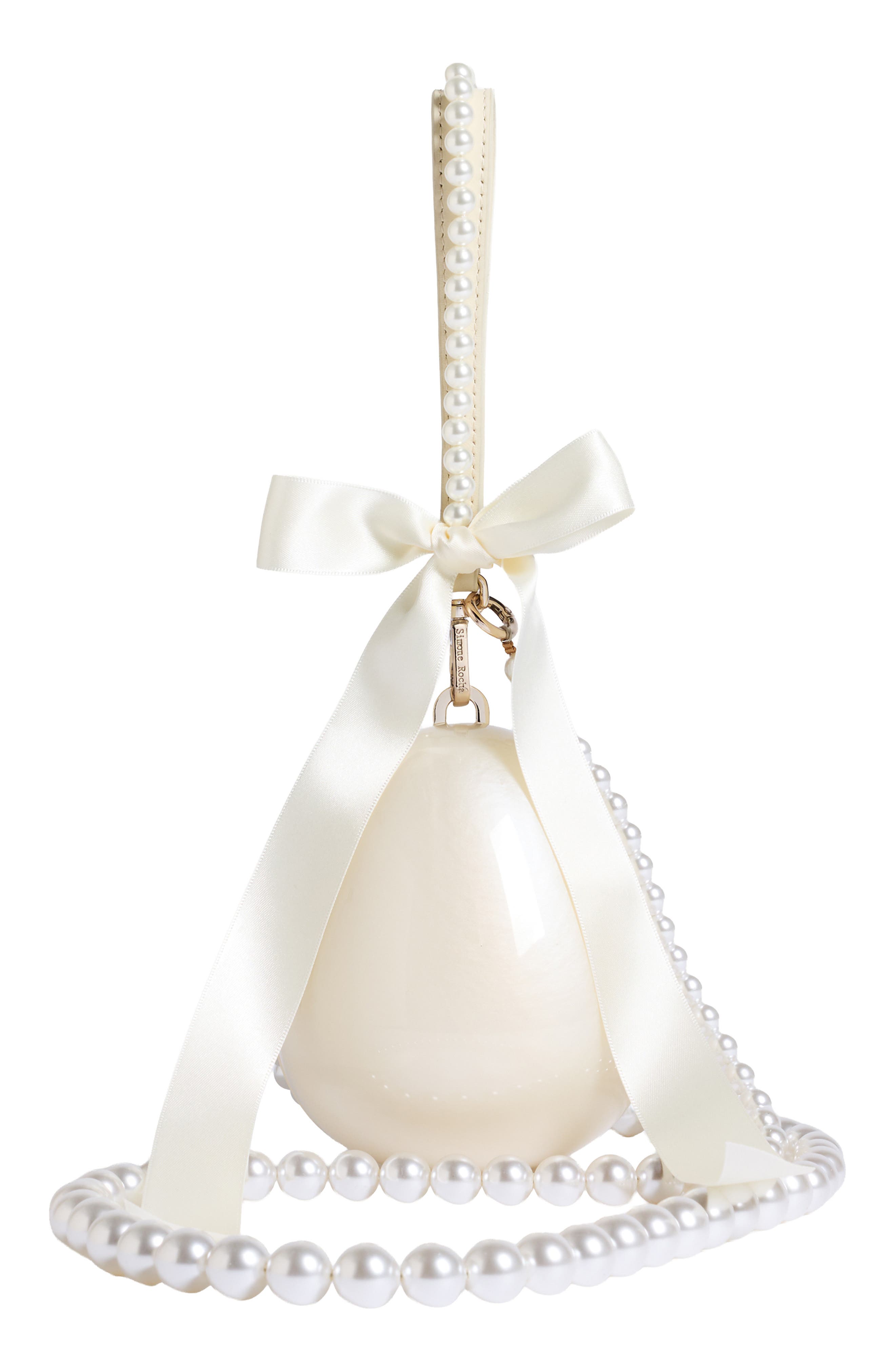 Micro Egg Clutch with Faux Pearl Strap, Alternate, color, PEARL/ PEARL/ CLEAR4