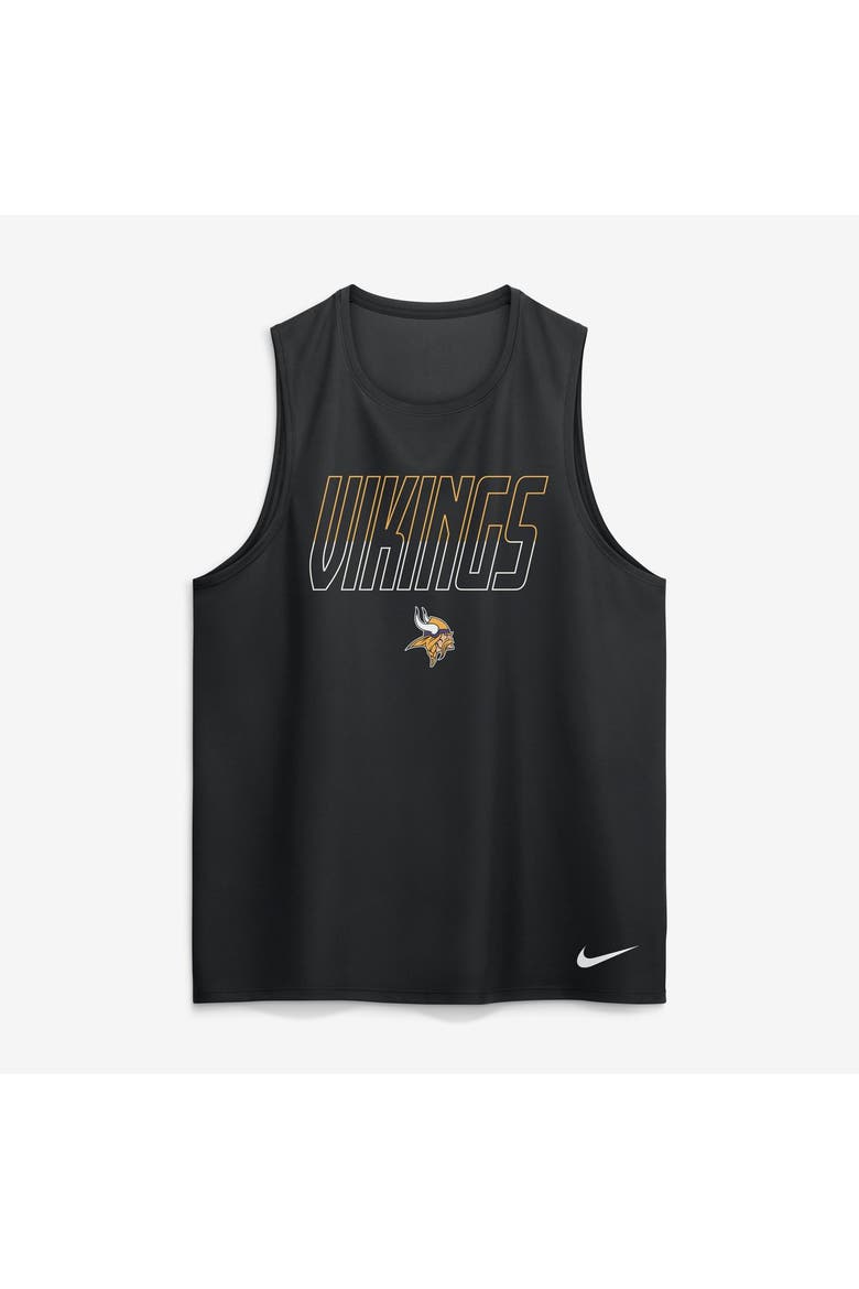 Men's Nike Black Minnesota Vikings Kickoff Miler Dri-FIT Tank​ Top, Alternate, color, Black