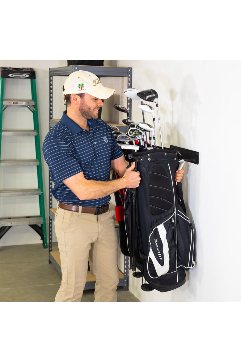 Torrey Pines Golf Bag Storage Rack | Holds 2 Golf Bags, Alternate, color, Black