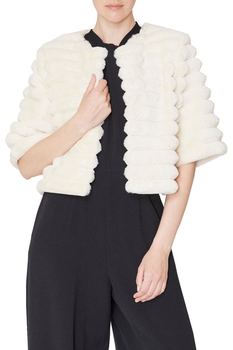 Faux Fur Jacket, Main, color, IVORY