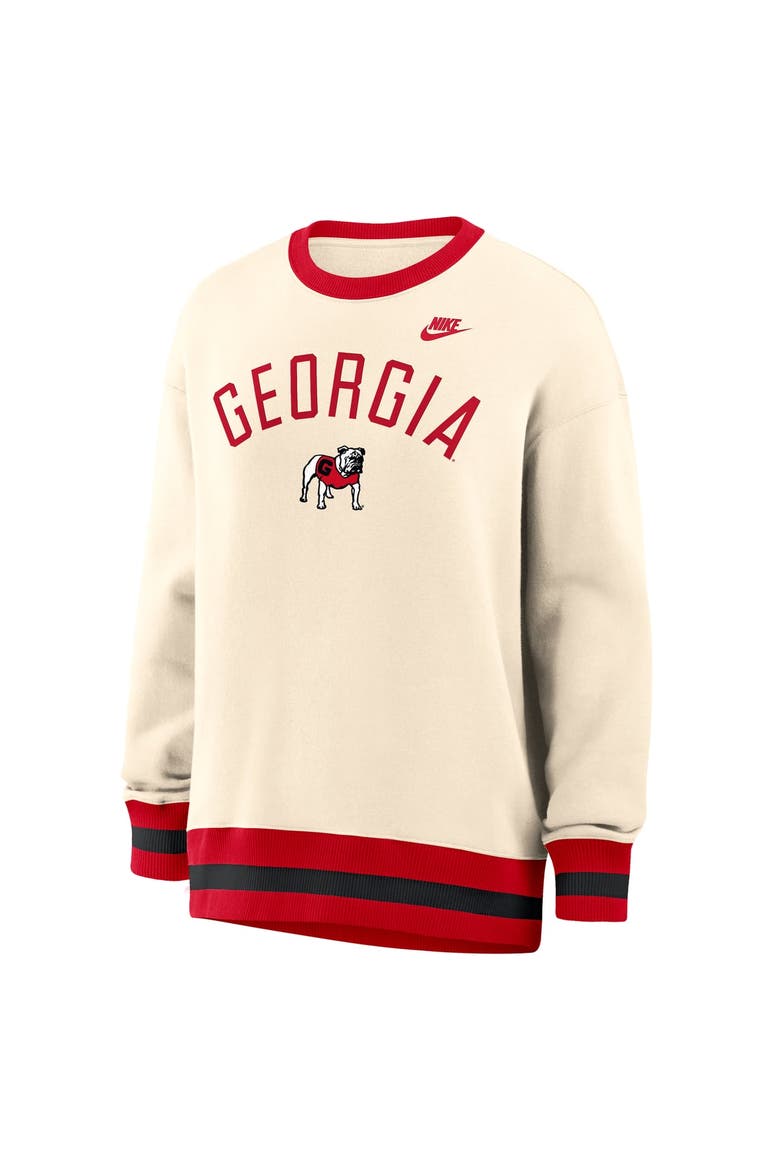 Women's Nike  Natural Georgia Bulldogs Oversized Legacy Arch Phoenix Sweatshirt, Alternate, color, Natural