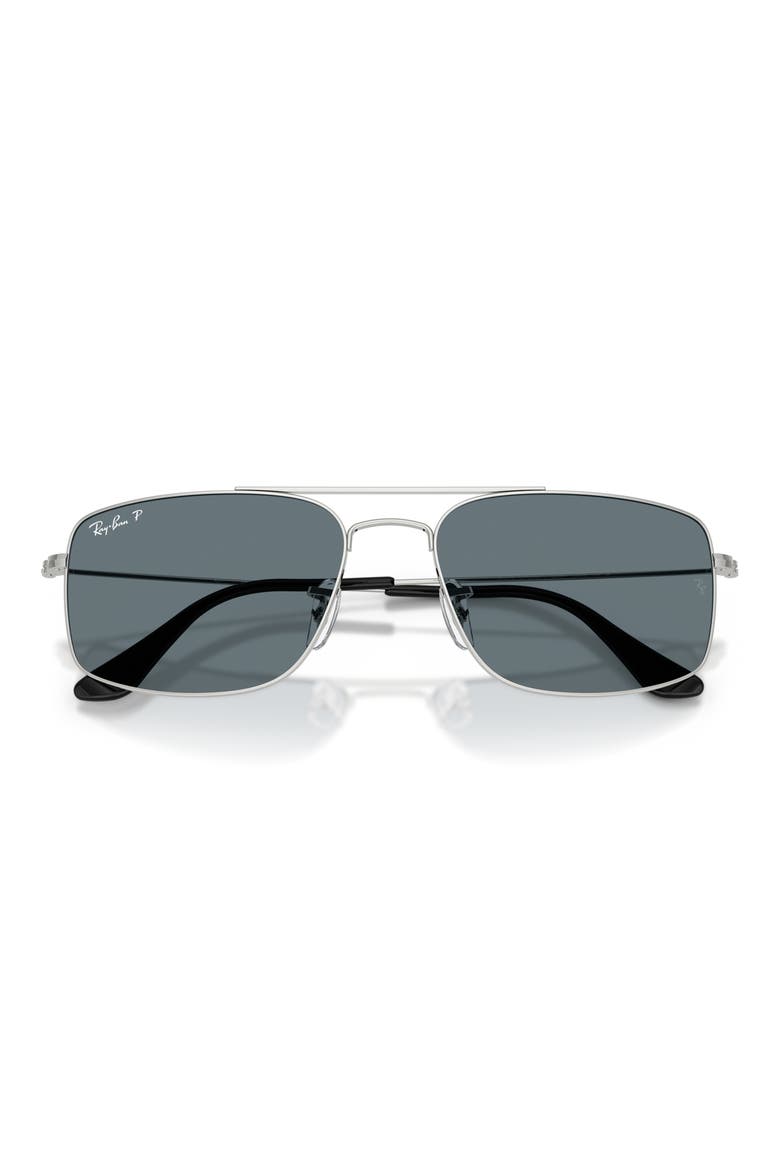 Explorer 3 Polarized Square Sunglasses, Alternate, color, SILVER / DARK BLUE POLAR