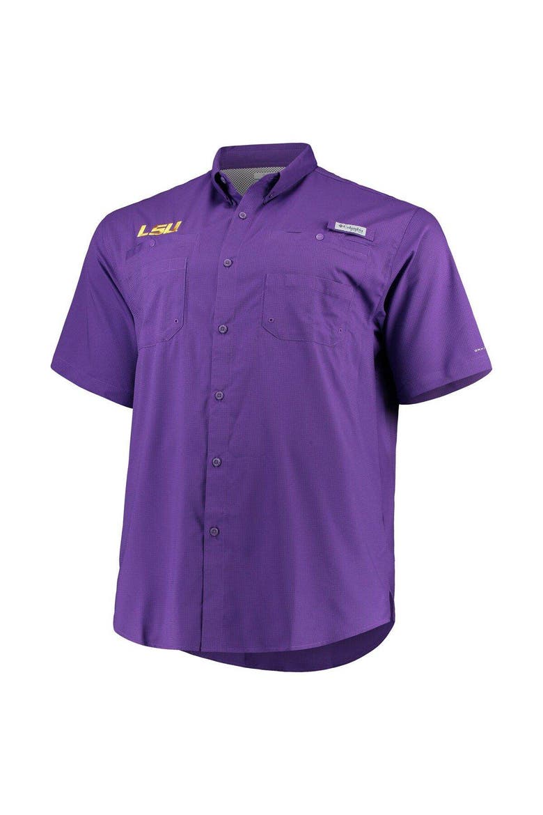 Men's Columbia Purple LSU Tigers Big & Tall Collegiate Tamiami Button-Down Shirt, Alternate, color, Purple