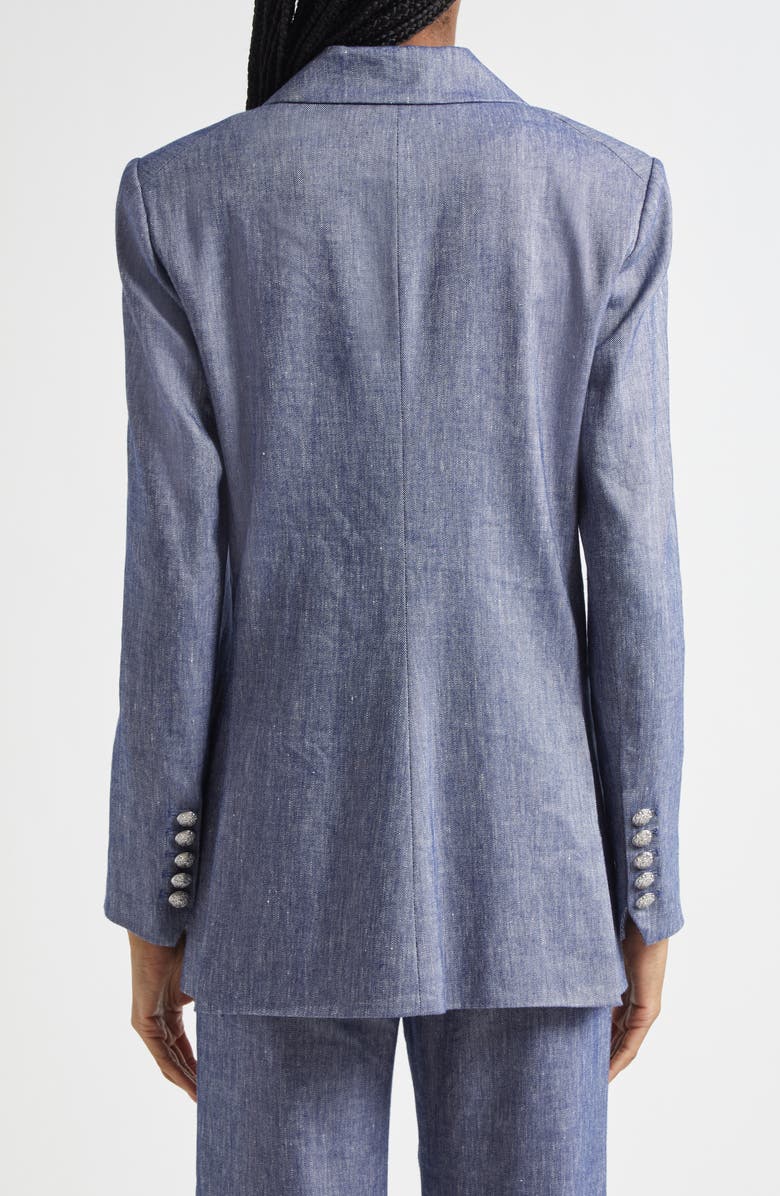 Veronica Beard Dale Linen Blend Dickey Jacket, Alternate, color, Blue Melange