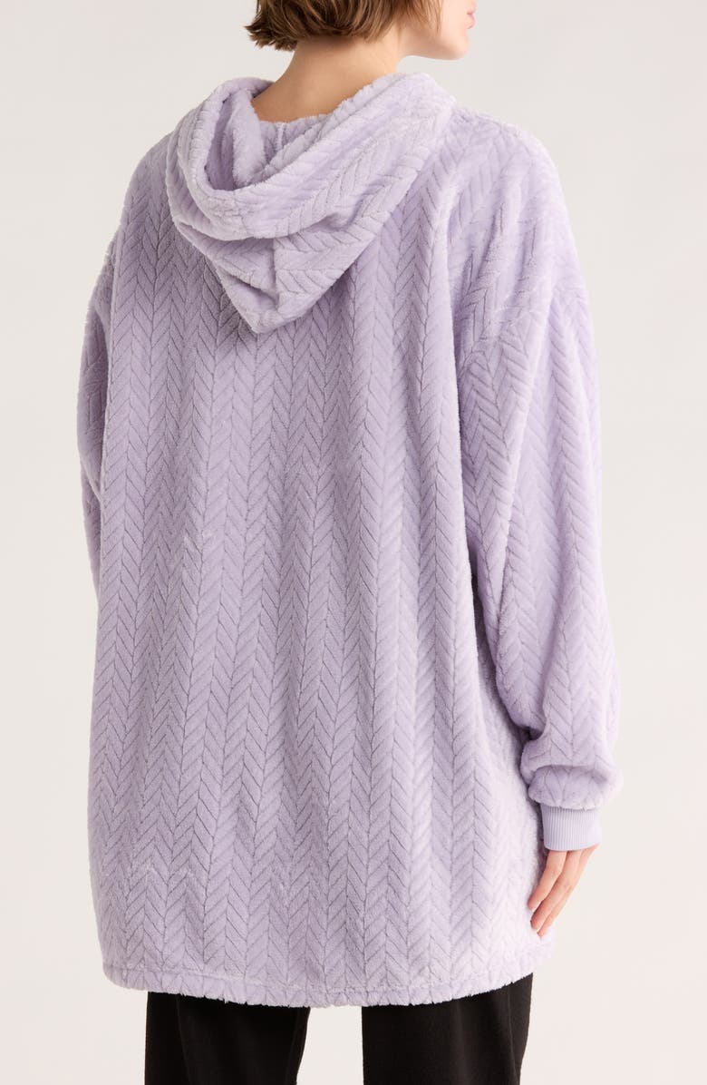 JACLYN Oversize Plush Fleece Hoodie, Alternate, color, Classic Chevron Thistle