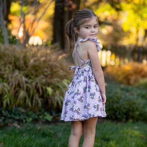 Worthy Threads Girls Ruffle Sleeve Dress In Roller Skates