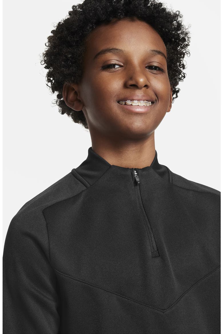 Kids' Dri-FIT Tech Quarter Zip Pullover, Alternate, color, BLACK/ BLACK