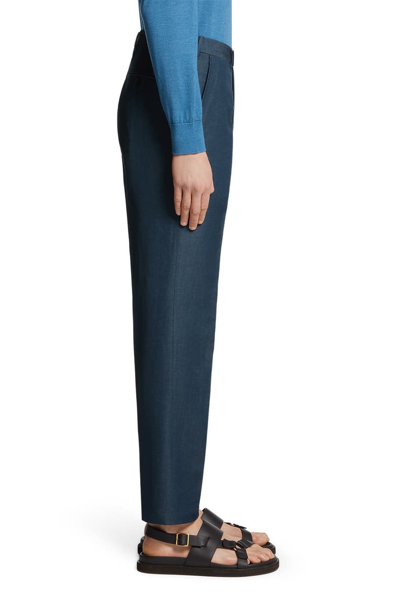 Trofeo Wool & Linen Pants, Alternate, color, DARK TEAL BLUE