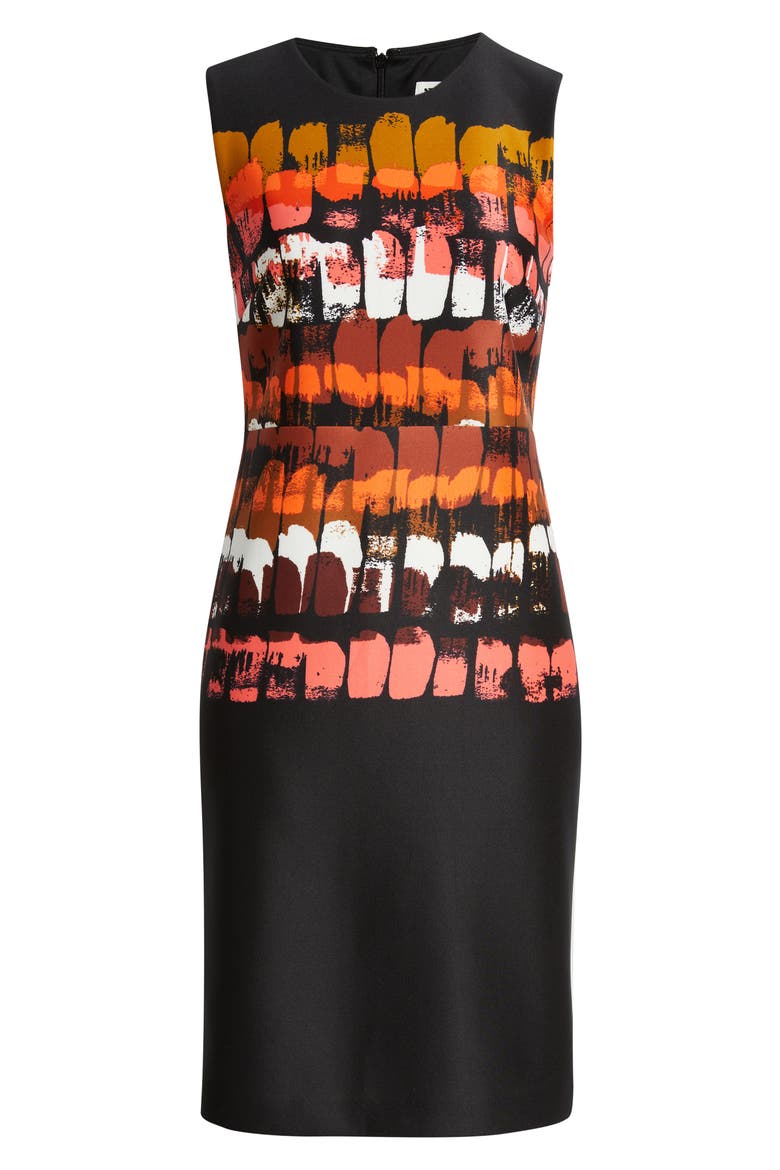 Print Sleeveless Sheath Dress, Alternate, color, ANNE BLACK MULTI