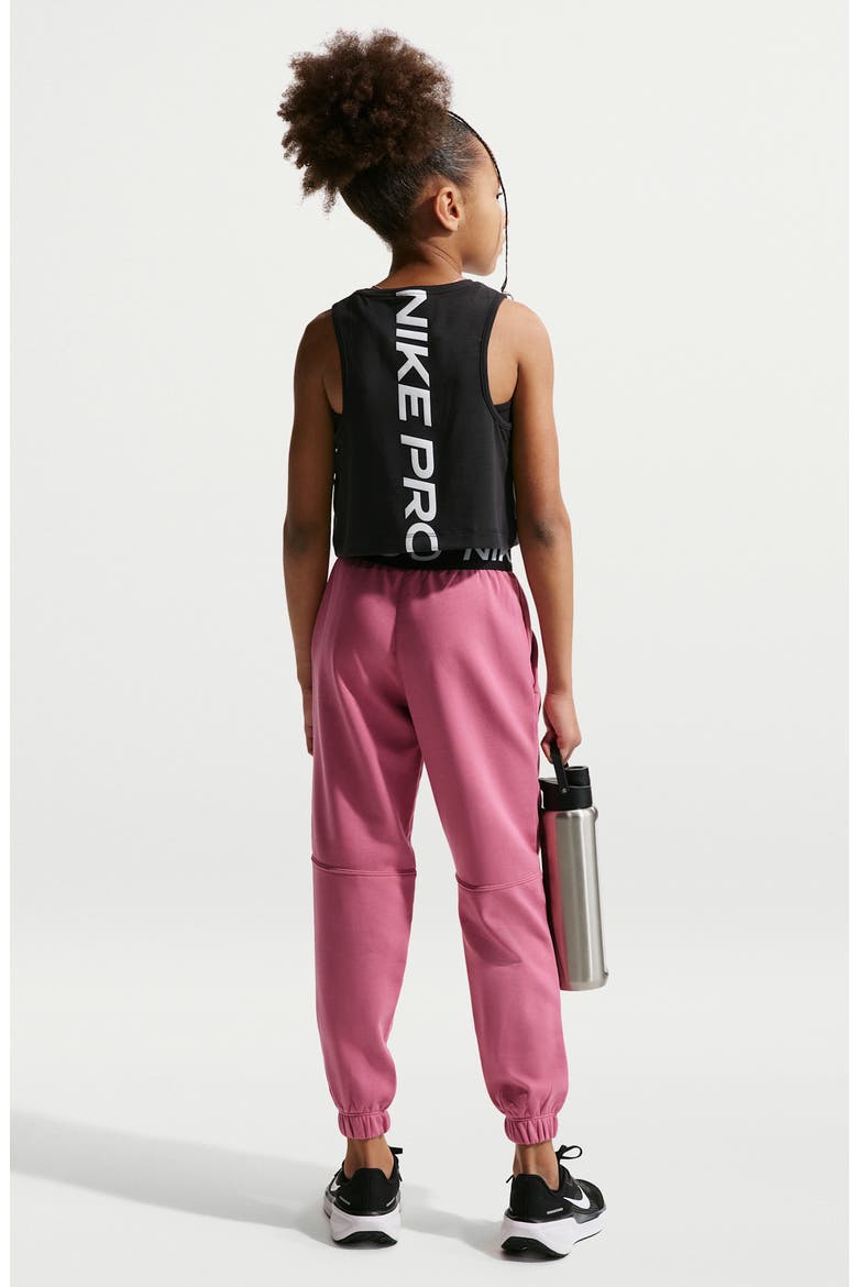 Kids' Pro Fleece Elastic Waist Joggers, Alternate, color, PEONY/ PEONY/ BLACK / WHITE