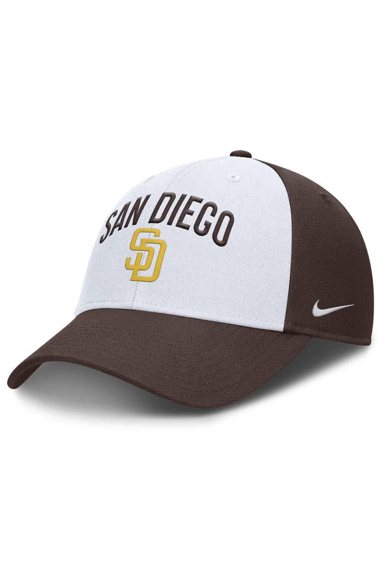 Men's Nike White/Brown San Diego Padres Club Performance Adjustable Hat, Main, color, White