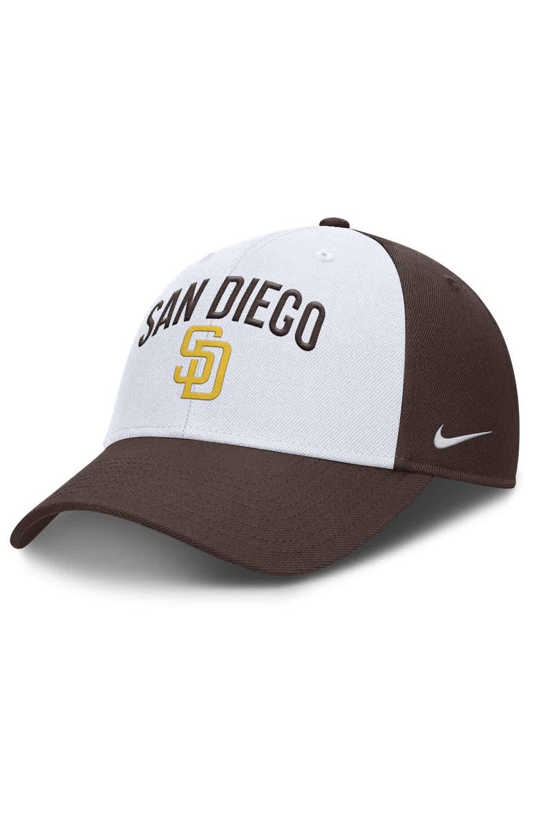 Nike Men's Nike White/Brown San Diego Padres Club Performance Adjustable Hat, Main, color, White