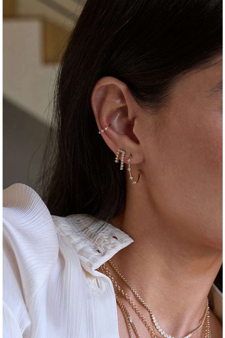 14K Gold Diamond Tennis Drop Earrings, Alternate, color, 14K YELLOW GOLD