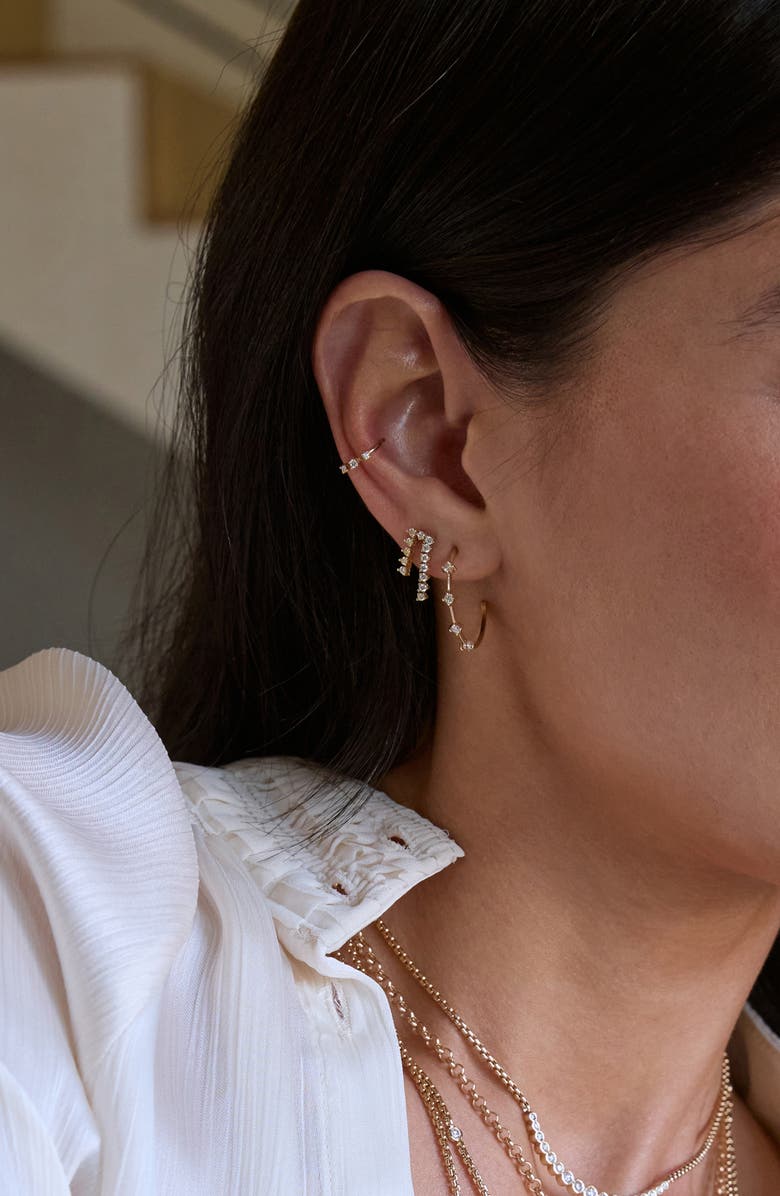 Zoë Chicco 14K Gold Diamond Tennis Drop Earrings, Alternate, color, 14K Yellow Gold