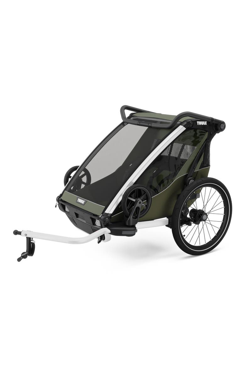 Chariot Lite Double Multisport Trailer with Jog Kit, Alternate, color, VINTAGE GREEN