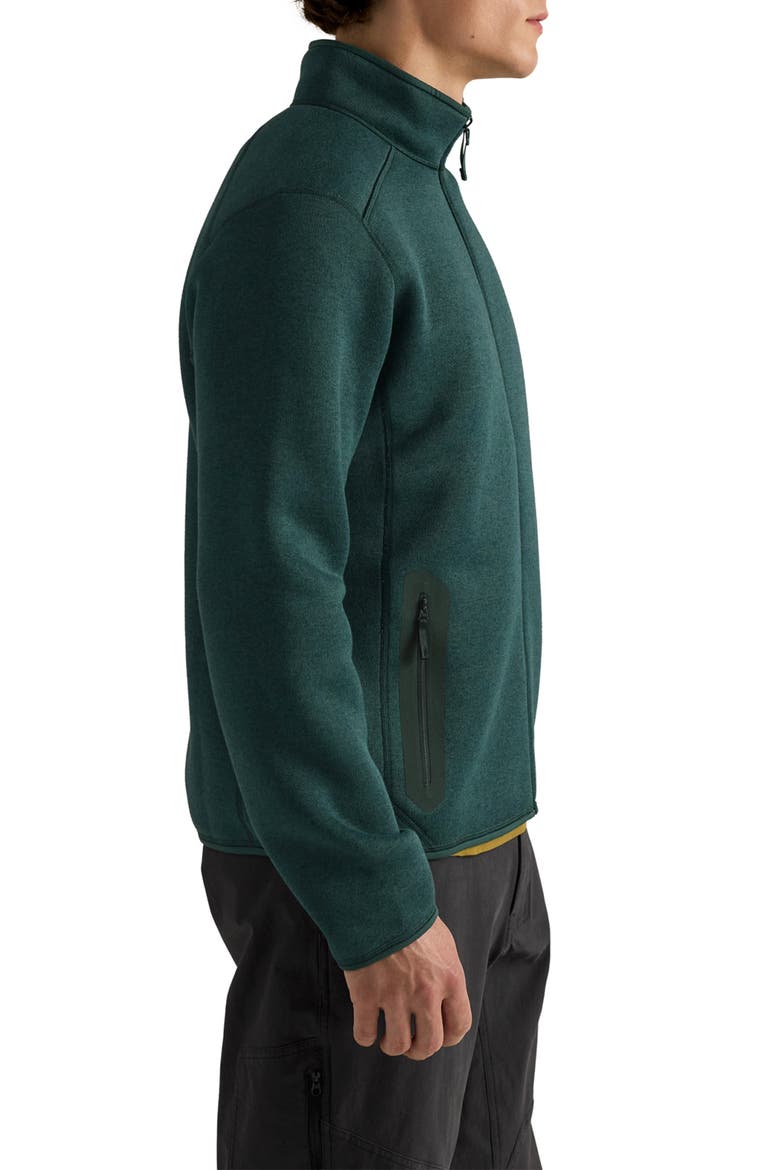 Covert Full Zip Fleece Cardigan, Alternate, color, DARK JADE HEATHER