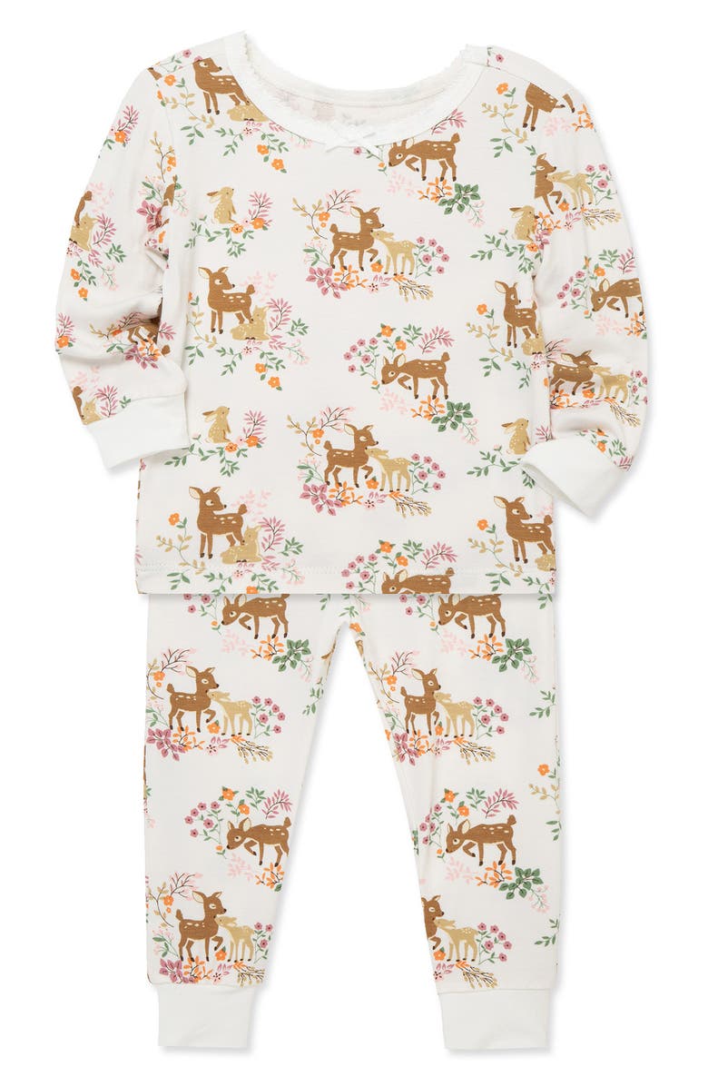 Little Me Woodland 2-Pack Stretch Viscose Pajama Set, Alternate, color, Pink Multi
