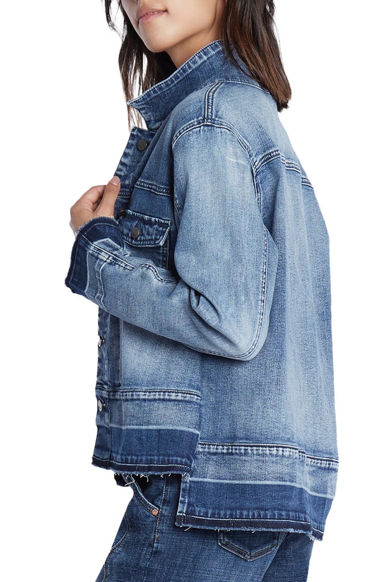 Step Up Raw Hem Denim Jacket, Alternate, color, CHILL BLUE LIGHT