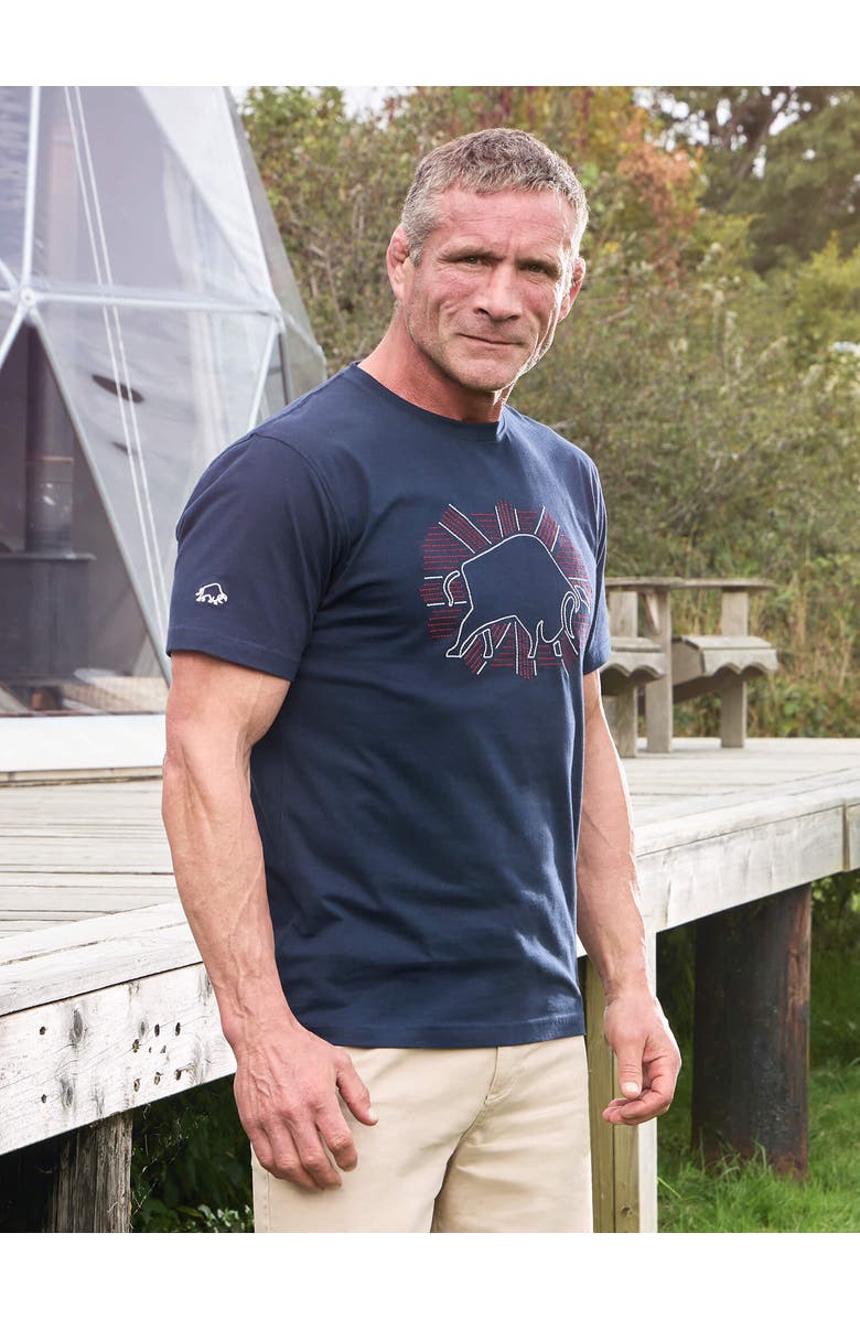 Raging Bull Outburst Union Jack Bull T-Shirt, Alternate, color, Navy