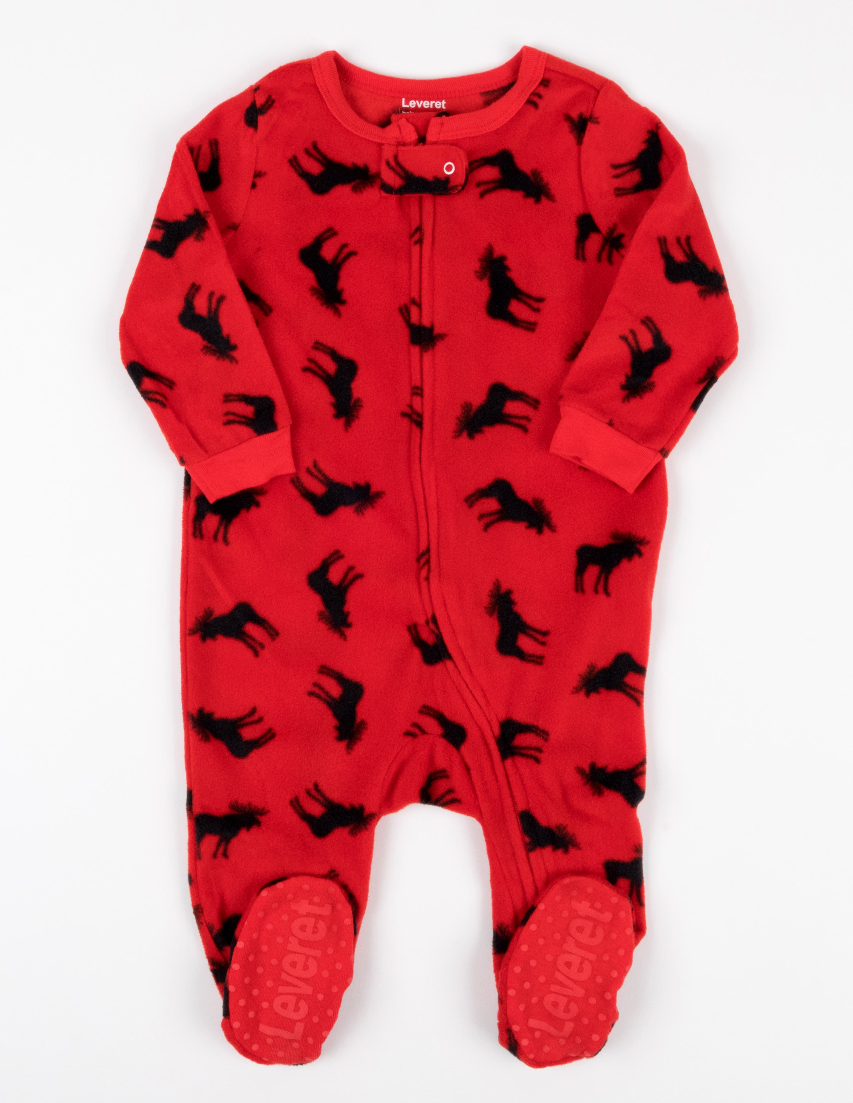Leveret Footed Fleece Printed Holiday Pajamas