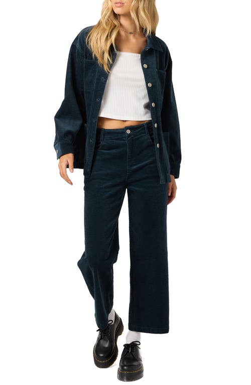 O'neill Langford High Waist Crop Corduroy Pants In Blue